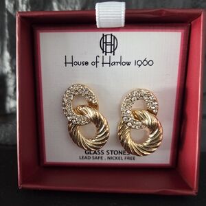 House of Harlow 1960 Gold and Silver Loop Earrings